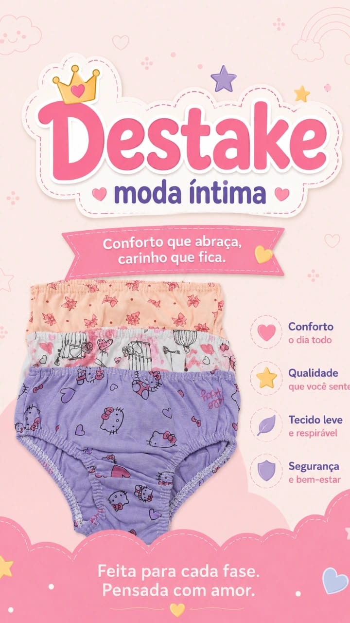 Calcinha infantil Algodão Viés