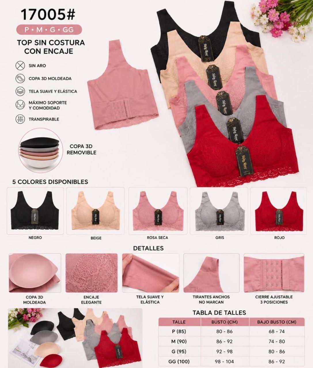 Top Sem Costura com Renda - Corte a Laser 3D