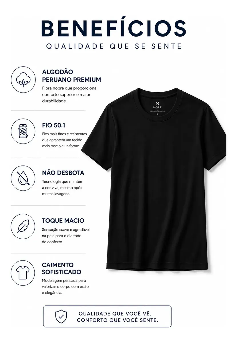 Camiseta Peruana Gold Fio 50 Suedine